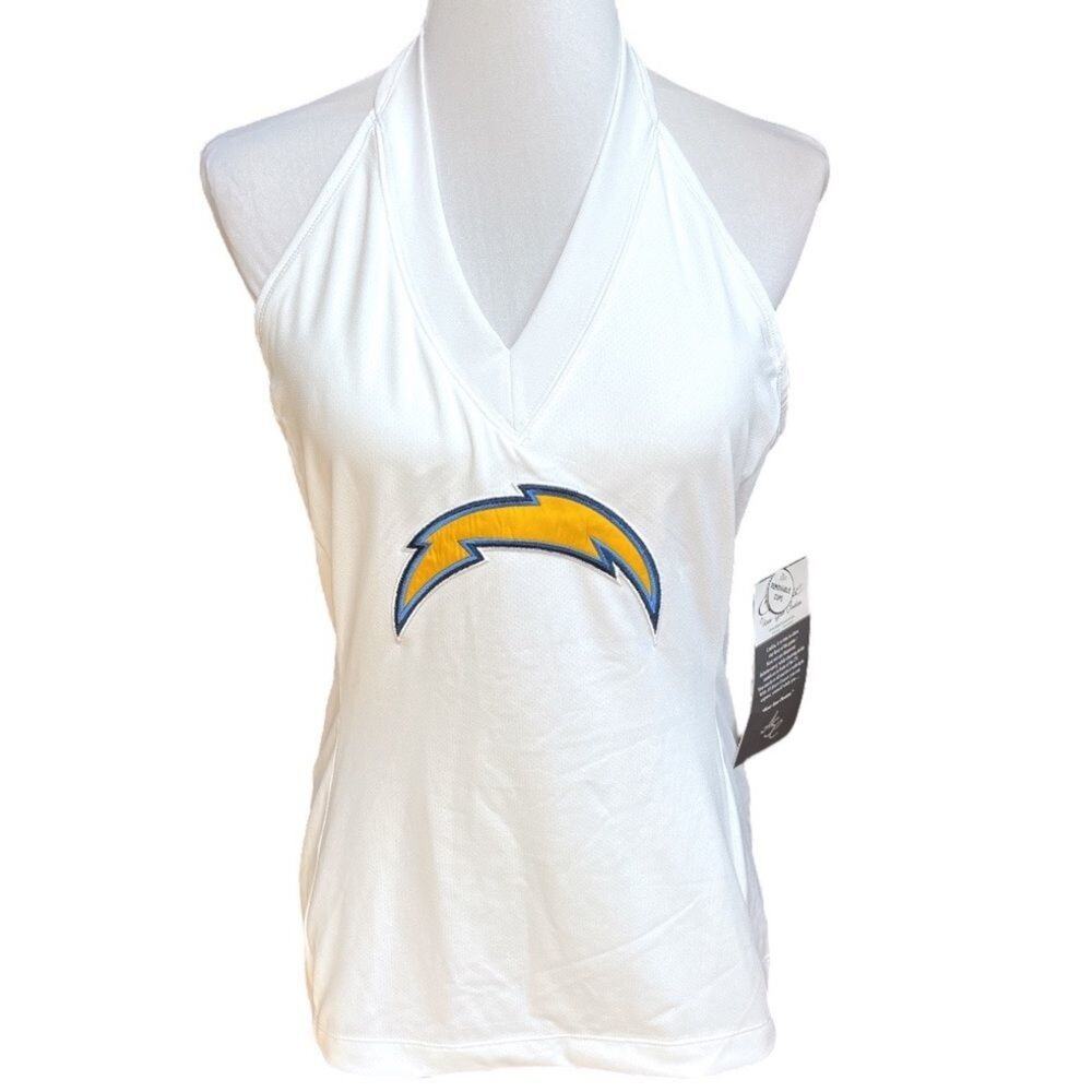 NFL Team Apparel All Sports Couture San Diego Chargers Halter Neck Shirt Large